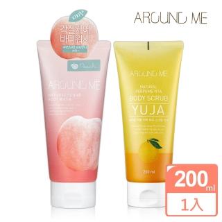即期品【韓國 AROUND ME】身體去角質霜-200ml(蜜桃/甜柚乳油木果 有效至2025.03月)