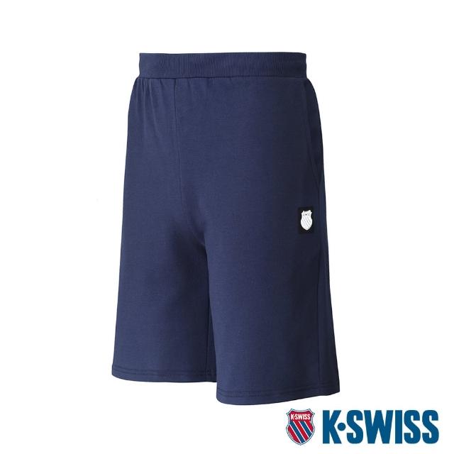 【K-SWISS】棉質短褲 Solid Logo Shorts-男-藍(106119-426)