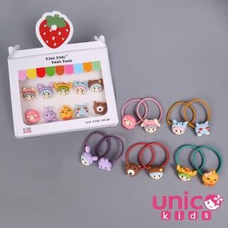 【UNICO】兒童韓系超可愛髮圈10入盒裝-小精靈(髮飾/配件/聖誕)