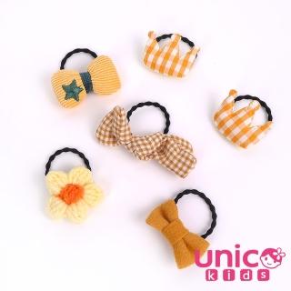 【UNICO】兒童春夏款陽光派系髮圈6入組(髮飾/配件/聖誕)