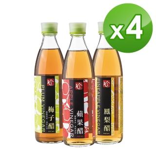 【百家珍】食尚樂活600mlX4入任選(蘋果醋/梅子醋/鳳梨醋)