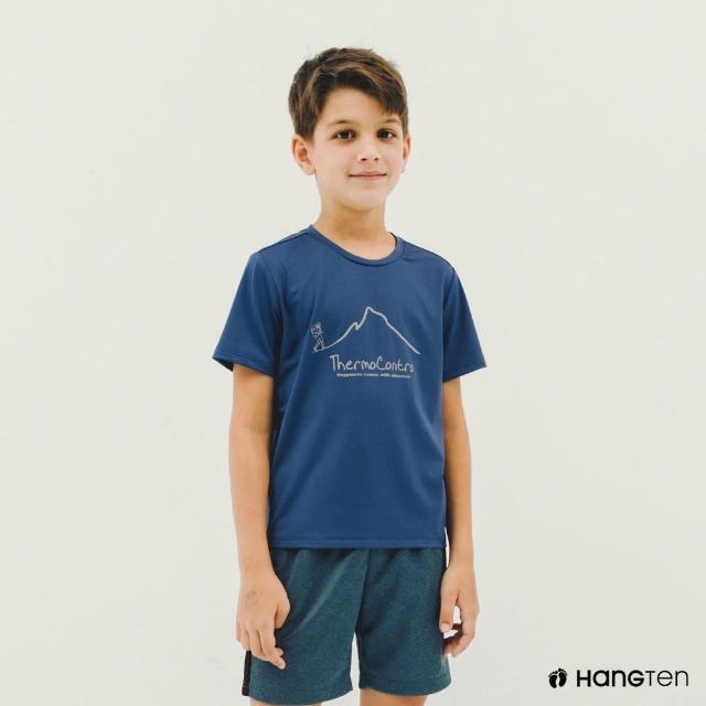 【Hang Ten】童裝-恆溫多功能-3M彈力吸濕排汗抗菌短袖T恤(藍)