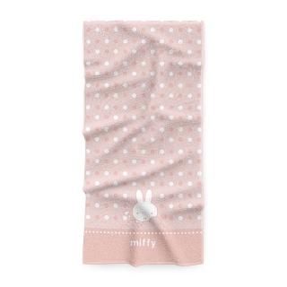 【Miffy 米飛】純棉浴巾 泡泡款 粉色 70x140cm(100%純棉 台灣製)