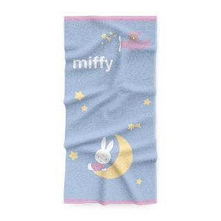【Miffy 米飛】純棉浴巾 許願款 藍色 70x140cm(100%純棉 台灣製)