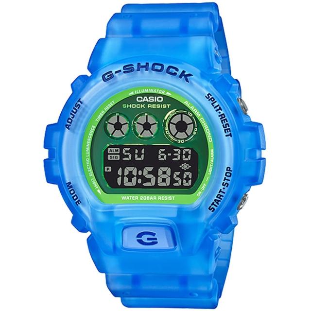 【CASIO 卡西歐】G-SHOCK 半透明螢光時尚電子手錶(DW-6900LS-2)