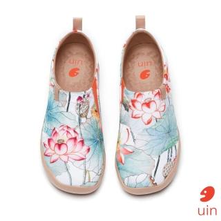 【uin】西班牙原創設計 女鞋 夏荷彩繪休閒鞋W1010065(彩繪)