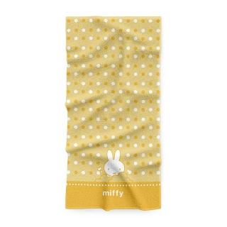 【Miffy 米飛兔】純棉浴巾 泡泡款 黃色 70x140cm(100%純棉 台灣製)
