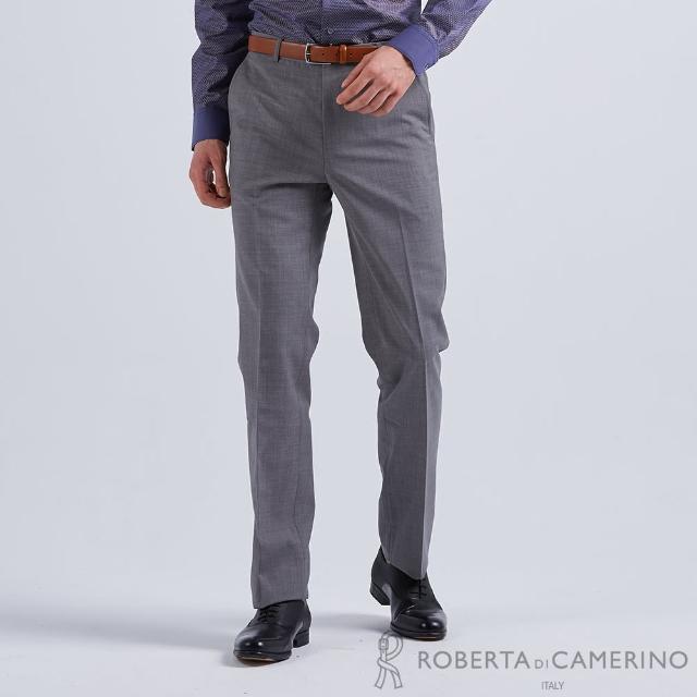 【ROBERTA 諾貝達】商務紳士 修身窄管版羊毛西裝褲(灰色)