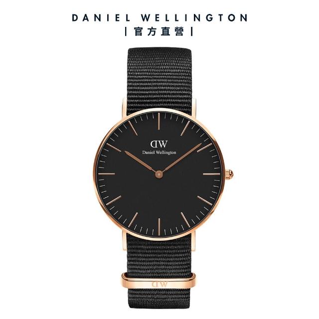 Daniel Wellington】DW 手錶Classic Cornwall 36mm寂靜黑織紋錶