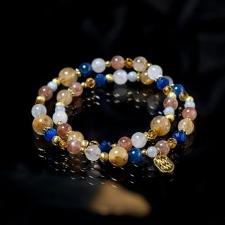 【MenWen 慢溫】戴珍珠耳環的少女 // C1234鈦晶藍晶雙圈手鍊