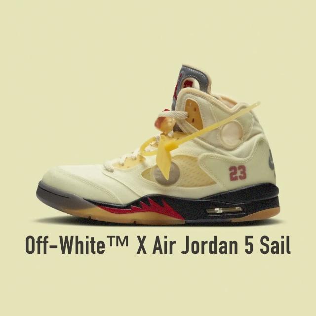 【NIKE 耐吉】Off-White☆ x Air Jordan 5 Sail 白帆 聯名款 男女款 DH8565-100(Off-White☆)