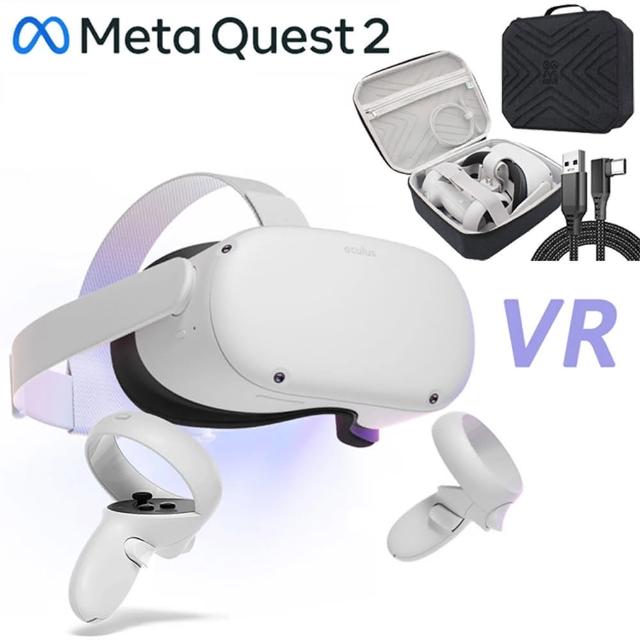 【Meta Quest】Oculus Quest2 VR 頭戴式裝置+5米傳輸線+收納硬殼