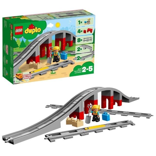 【LEGO 樂高】得寶系列 10872 鐵路橋與鐵軌(積木拼砌 幼兒玩具 DIY積木)