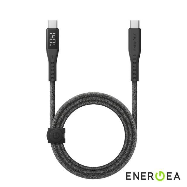 【Energea】Flow USB-C to USB-C 數位顯示快充傳輸線 1.5m-黑