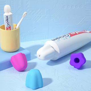 【PS Mall】免蓋牙膏帽 彩色牙膏蓋 擠牙膏神器 浴室衛生防塵 4入(J1633)