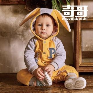 【奇哥官方旗艦】比得兔 嬰幼童裝 森林探險兔耳朵造型帽鋪棉兔裝/連身衣(3-12個月)