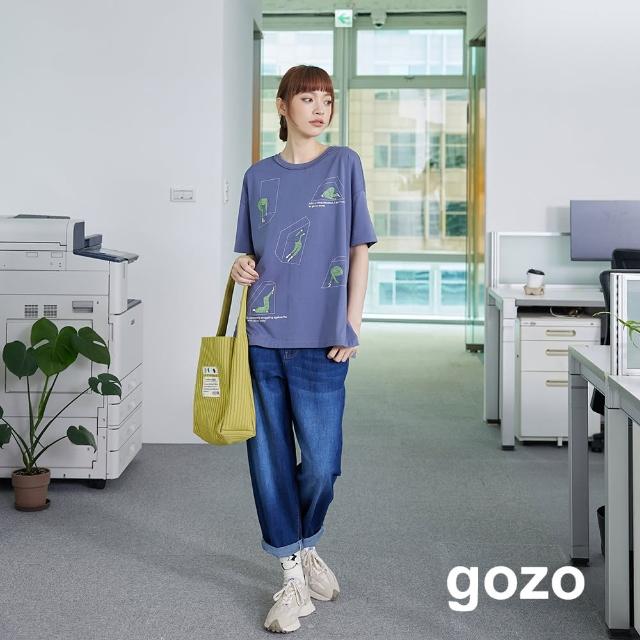 【gozo】不想上班寬鬆印花T恤(兩色)