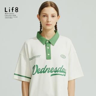 【Life8】Life8 全力以赴 寬版短袖POLO上衣(10817)