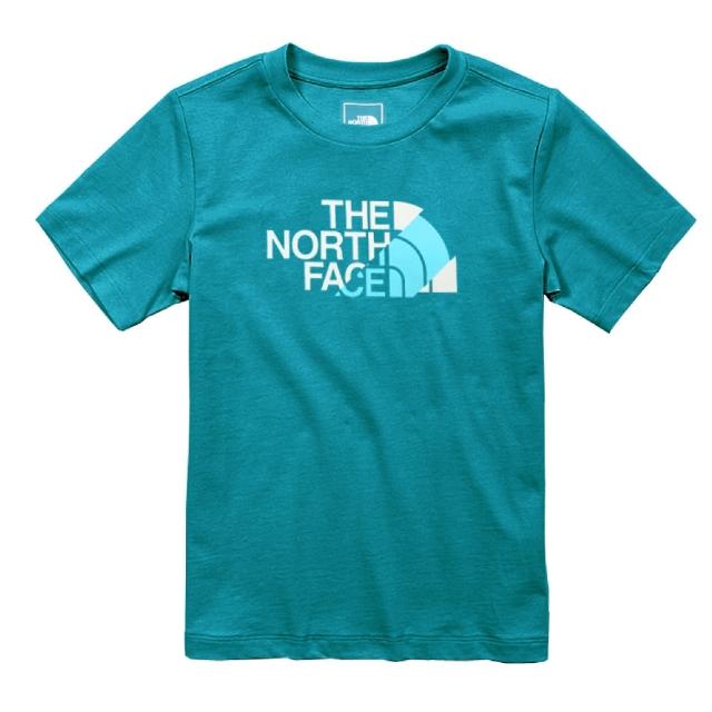 【The North Face】兒童 柔軟透氣純棉短袖圓領T恤.亞洲版型.休閒衫.運動上衣(81NE-EFS 珊瑚藍)