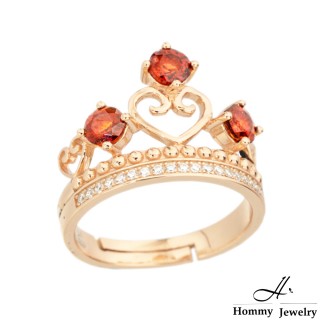 【幸福珠寶】Noble 奧地利設計師幸福珠寶｜做自己的女王 紅石榴戒指(巴西 紫牙屋紅石榴)