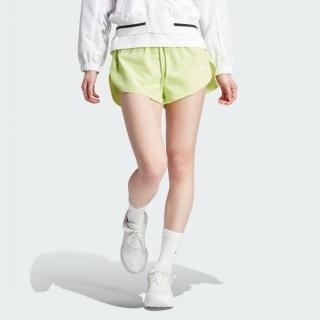 【adidas 愛迪達】短褲 女款 運動褲 螢光綠 IA3148