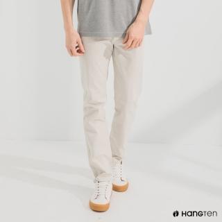【Hang Ten】男裝-SLIM FIT修身五袋款長褲-淺灰