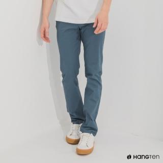 【Hang Ten】男裝-SLIM FIT修身五袋款長褲-灰藍