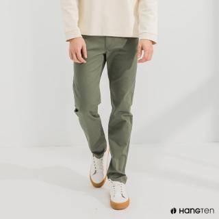 【Hang Ten】男裝-SLIM FIT修身五袋款長褲-淺軍綠