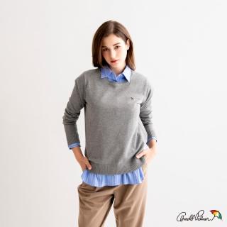 【Arnold Palmer 雨傘】女裝-簡約質感線衫(灰色)