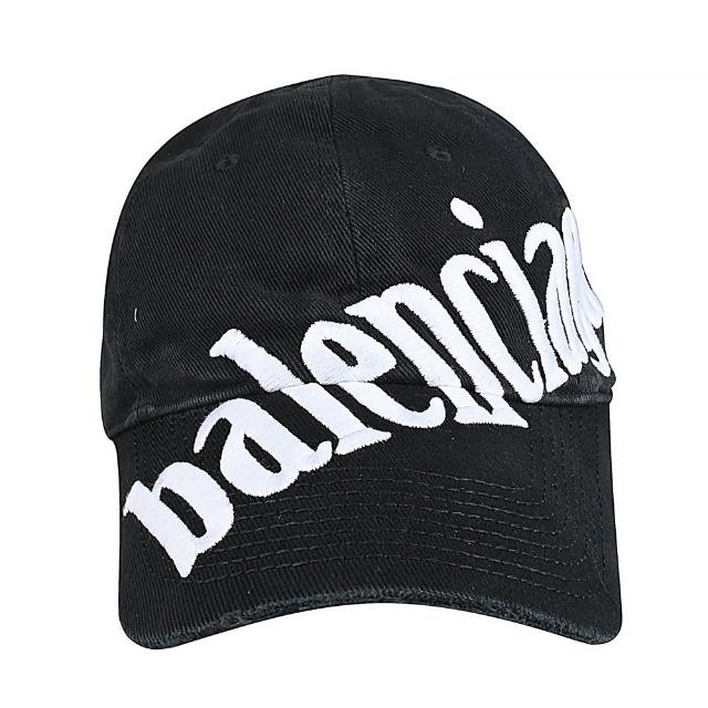 【Balenciaga 巴黎世家】經典刺繡標誌棒球帽(黑x白)