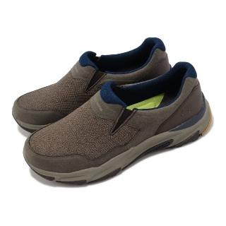 【SKECHERS】休閒鞋 Altimar-Marcole 男鞋 棕 藍 復古 套入式 緩震 透氣 記憶鞋墊(204712-BRN)