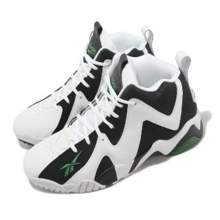 【REEBOK】籃球鞋 Hurrikaze II 男鞋 白 黑 綠 皮革 刺繡LOGO Shawn Kemp 運動鞋(100033879)