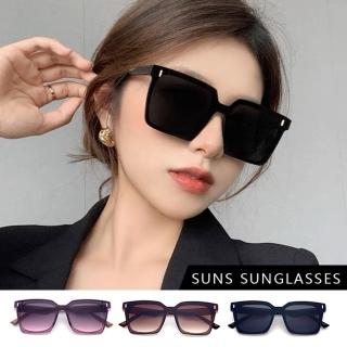【SUNS】抗UV太陽眼鏡 方框潮流墨鏡 ins時尚墨鏡 大框墨鏡 S501(採用PC防爆鏡片/抗UV400/檢驗合格)