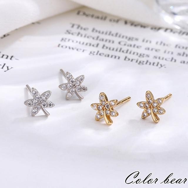 【卡樂熊】S925銀針韓國精緻鋯石造型耳環飾品