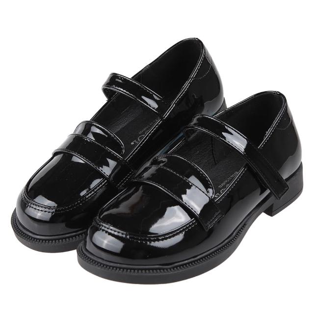 【布布童鞋】台灣製亮皮女童黑色皮鞋學生鞋(K3N172D)