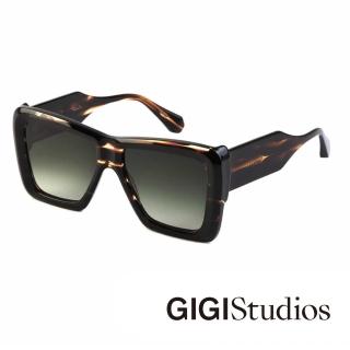 【GIGI Studios】時髦歐美顯小臉面具形太陽眼鏡(玳瑁 - NICOLE-6456/2)