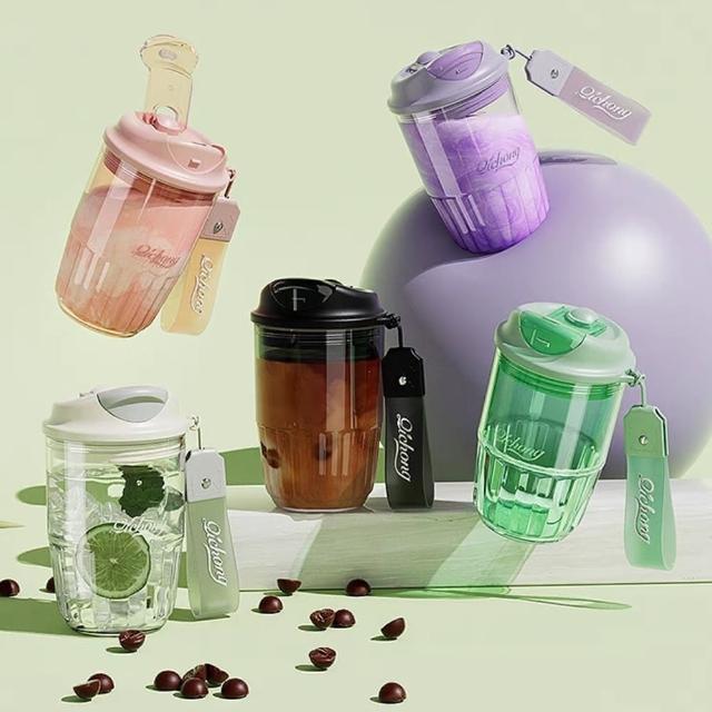 【買一送一】tritan咖啡杯 便攜運動水壺 兒童水杯/隨行杯/大肚杯/環保杯 420ml