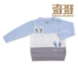 【奇哥官方旗艦】比得兔 男童裝 寶貝比得拼接色毛衣(6-12個月)