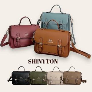 【SHINYTON】112001復古小書包☆側背包、斜背包、小方包、肩背包、手提包、多層包