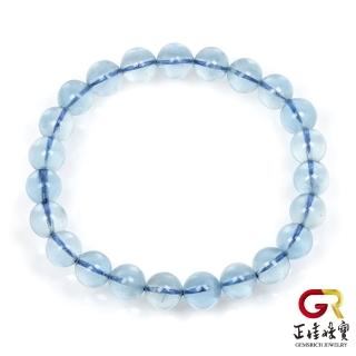 【正佳珠寶】海藍寶冰質透藍7.8-8.3mm手珠
