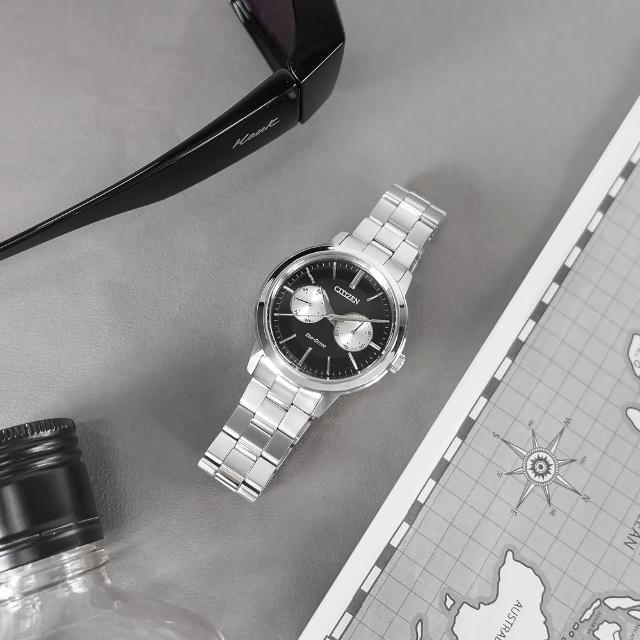 【CITIZEN 星辰】光動能 星期日期 防水100米 不鏽鋼手錶 黑色 41mm(BU4030-91E)