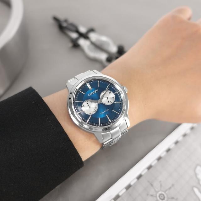 【CITIZEN 星辰】光動能 星期日期 防水100米 不鏽鋼手錶 湖水藍色 41mm(BU4030-91L)