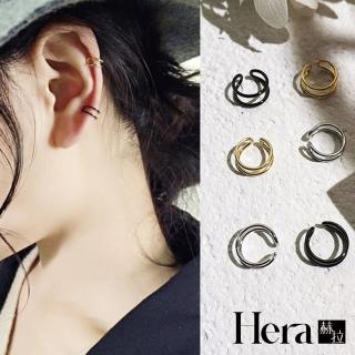 【HERA 赫拉】ll現貨ll個性雙線U型無耳洞耳環/耳扣/耳骨夾單顆(飾品)