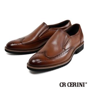【CR CERINI】翼紋花雙色底樂福鞋 棕色(CR16555-BR)