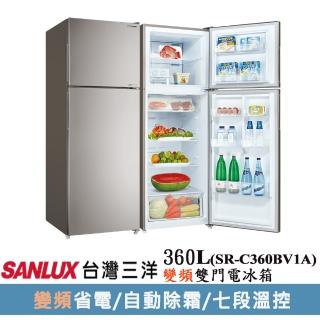【SANLUX 台灣三洋】360公升一級能效變頻雙門冰箱(SR-C360BV1A)
