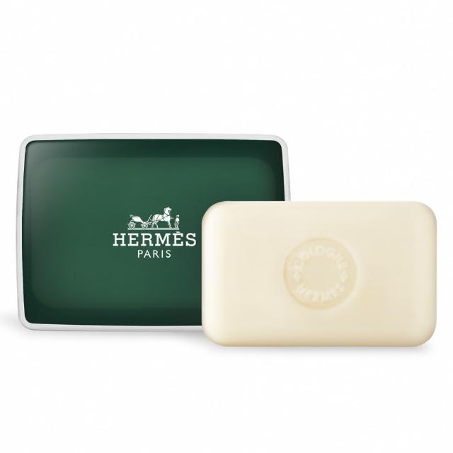 【Hermes 愛馬仕】DOrange Verte 橘綠之泉香皂(50g-國際航空版-附皂盒 香水皂)