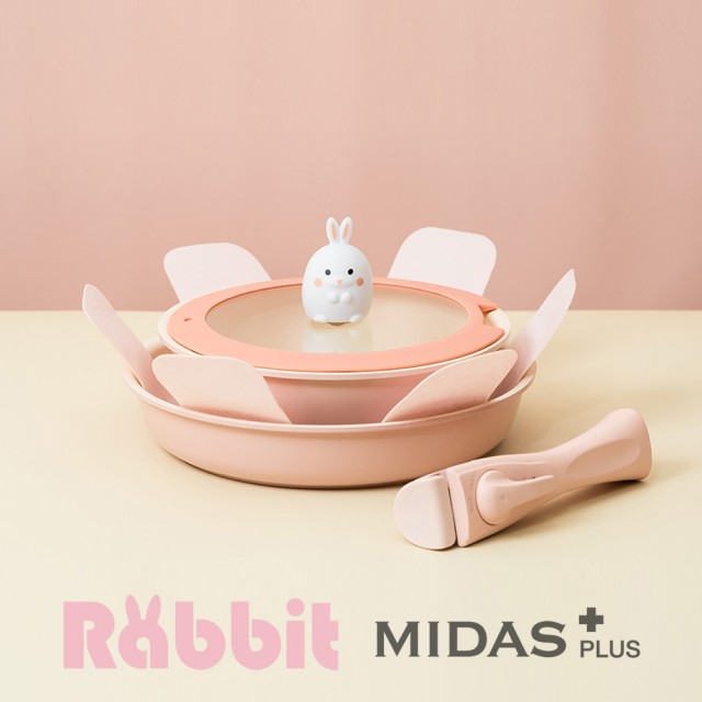 【NEOFLAM】Midas Plus 陶瓷塗層2鍋4件組-小兔款(IH爐可用鍋)