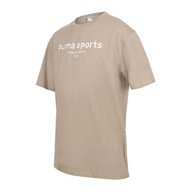 【PUMA】男流行系列P.TEAM圖樣短袖T恤-歐規 休閒 慢跑 上衣 棕白(62131685)