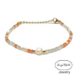 【Alamode】天然珍珠手鍊 亮麗細緻 希臘設計