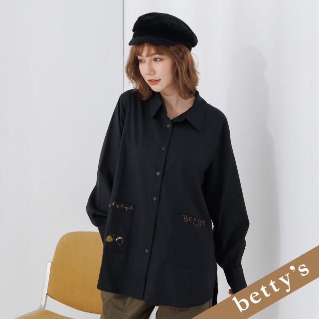 【betty’s 貝蒂思】小松果雙口袋襯衫(黑色)